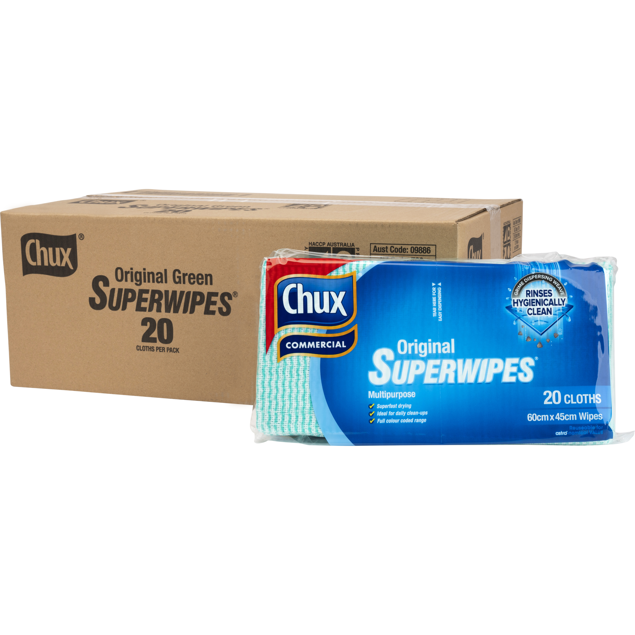 Chux Superwipes Green Cloths (carton)