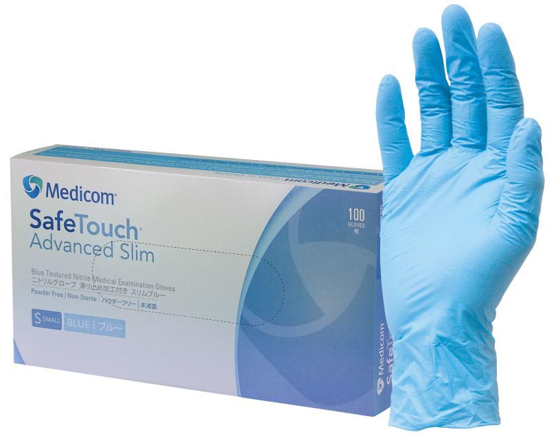 blue nitrile gloves medicom safetouch