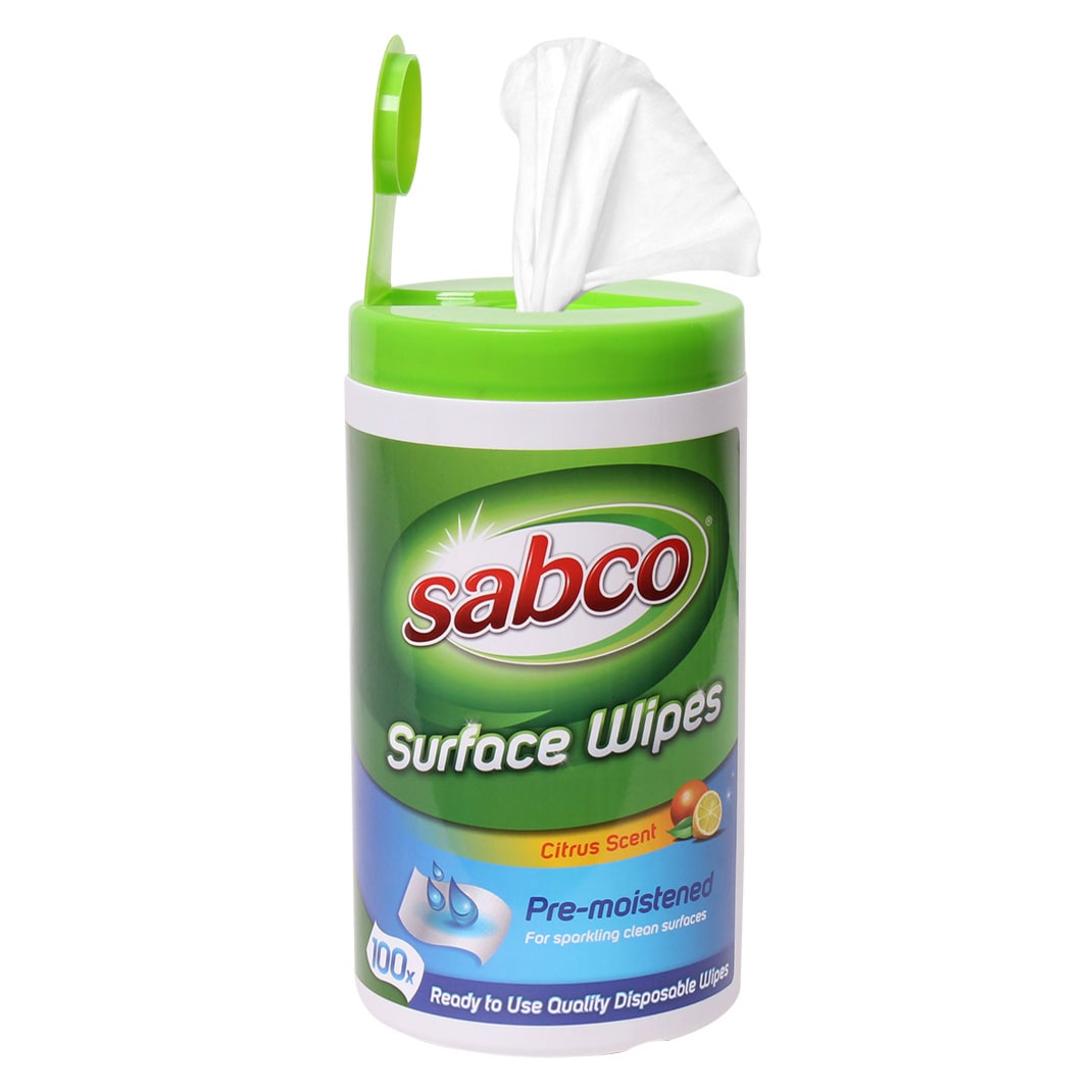 sabco antibacterial disposable surface wipe