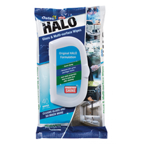 halo glass multi surface wipes