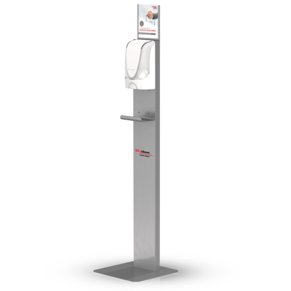 DEB Touch Free Silver Dispenser Stand
