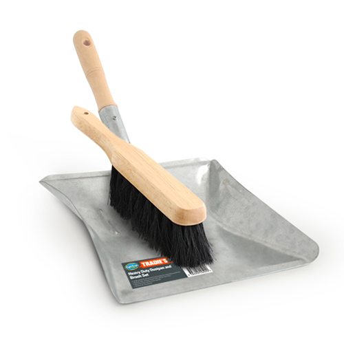 Tradies Mate Steel Dustpan & Coco Banister Set