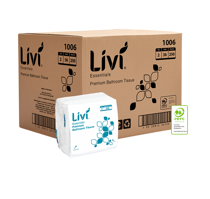 Livi Essentials Interleaved Toilet Tissue 2Ply 250 Sheets