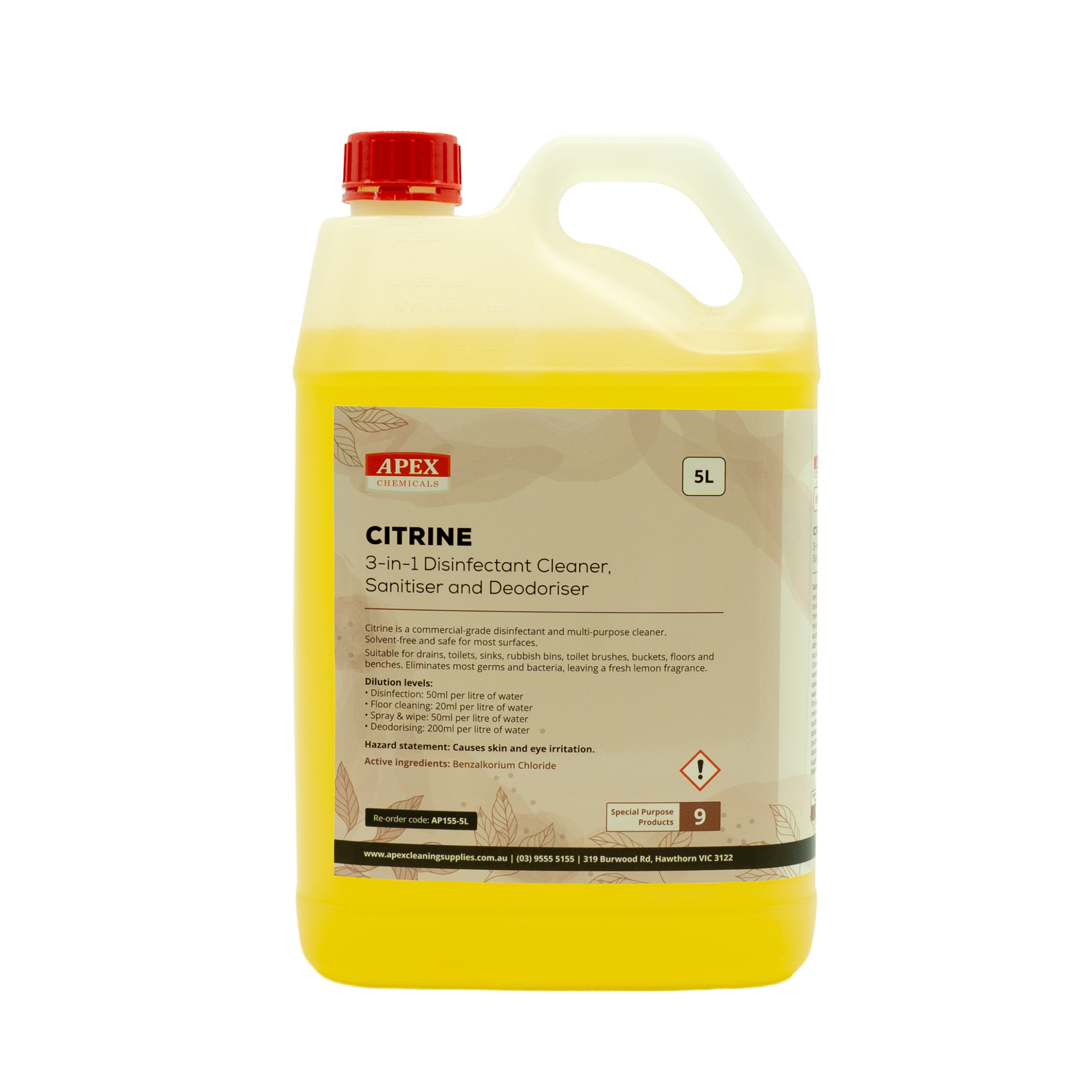 CITRINE | 3-in-1 Disinfectant, Sanitiser & Deodoriser